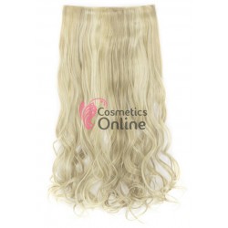 Extensie de par cu 5 Clips On delux dubla usor ondulata de 60 cm, Blond Deschis Ash Cod ZR273HT88